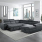 Berel 4 Pc Sectional - Charcoal Chenille