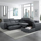 Berel 4 Pc Sectional - Charcoal Chenille
