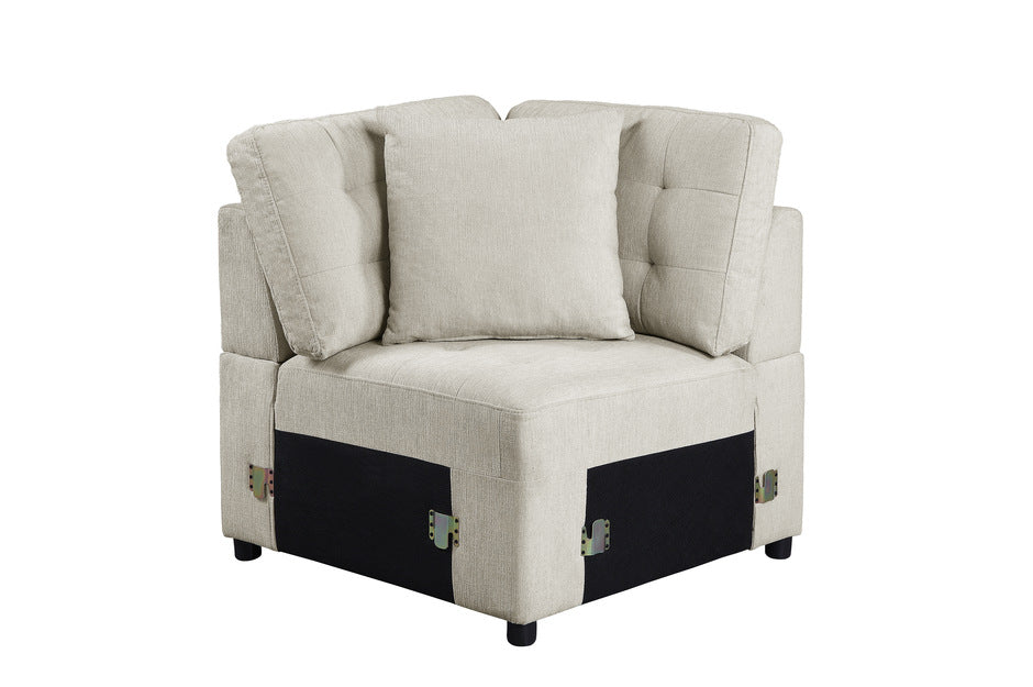 Homelegance 9401BEG - Logansport Chenille Pull Out Bed Sectional