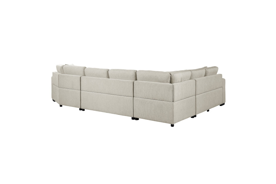 Homelegance 9401BEG - Logansport Chenille Pull Out Bed Sectional