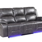 Global United 9422 Novara Sofa & Loveseat - Gray Leather