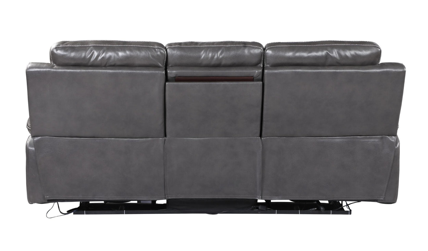 Global United 9422 Novara Sofa & Loveseat - Gray Leather