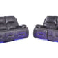 Global United 9422 Novara Sofa & Loveseat - Gray Leather