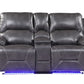 Global United 9422 Novara Sofa & Loveseat - Gray Leather
