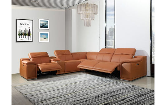 Global 9762 Genoa 6 Pc Power Sectional - Camel
