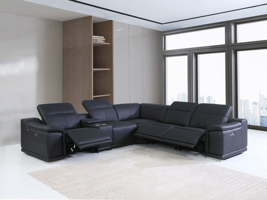 Global 9762 Genoa 6 Pc Power Sectional - Black