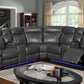Artisan SEC902 Leather Sectional - Gray