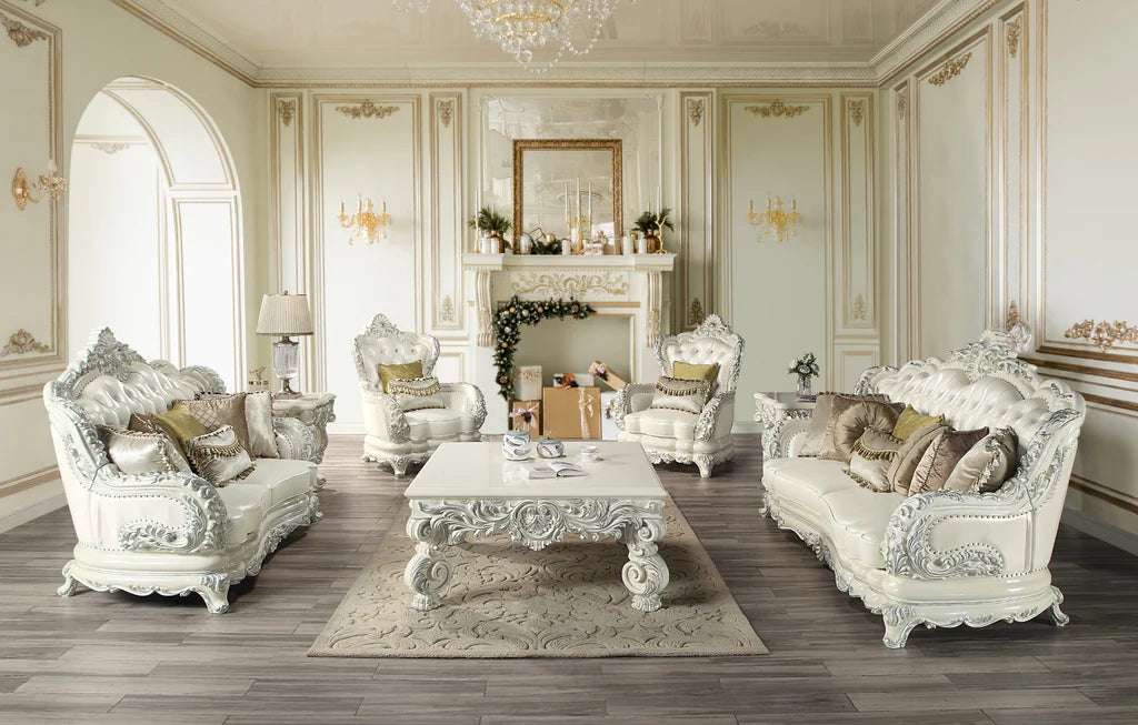 Acme LV01224 Adara Antique White Sofa Collection