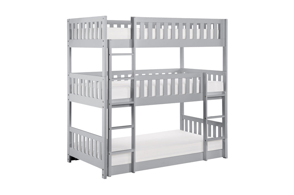 Orion Gray Triple Twin Bunk Bed