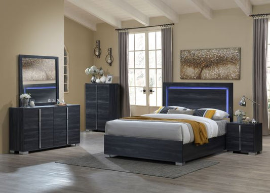 Cosmo 4 Pc Bedroom Collection - LED Headboard