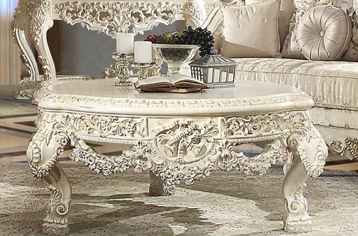 Homey Design HD-8030 Occasion Table Set - Cove White