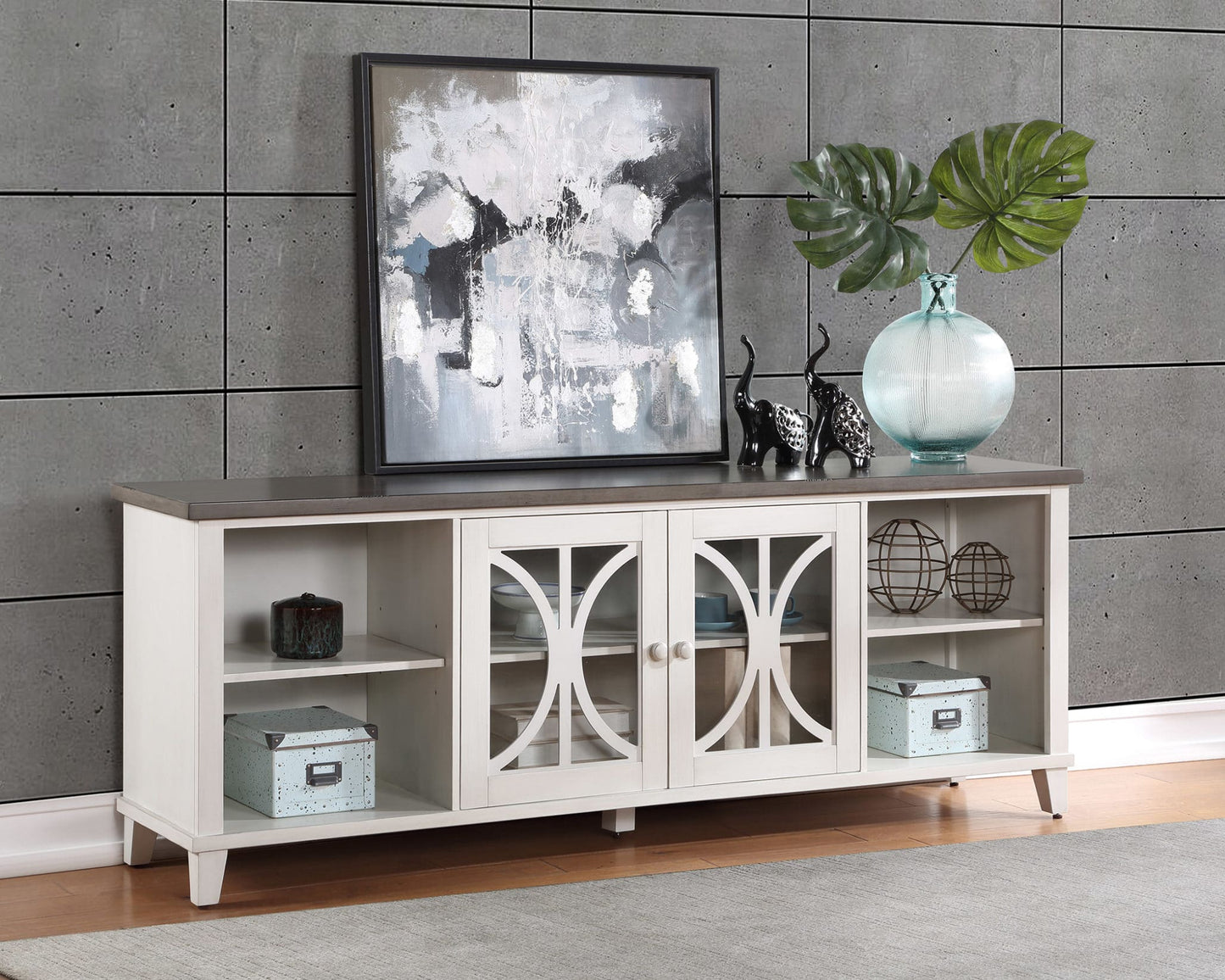 Bailey 80" TV Console - White Finish