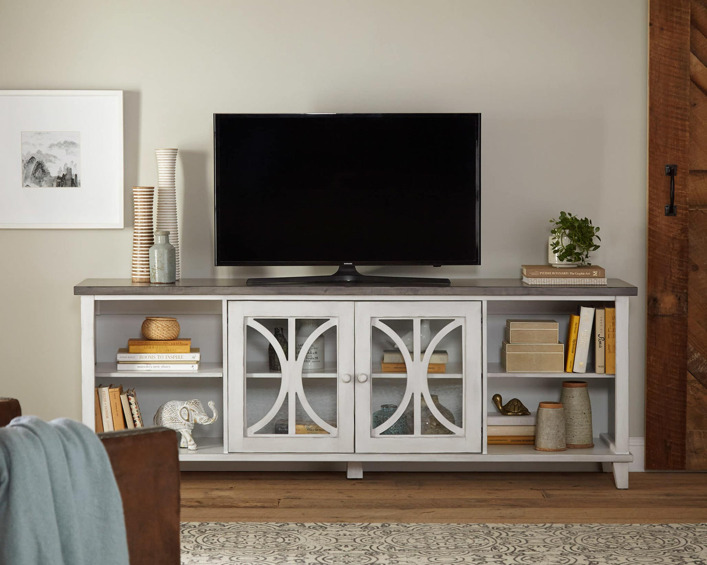 Bailey 80" TV Console - White Finish