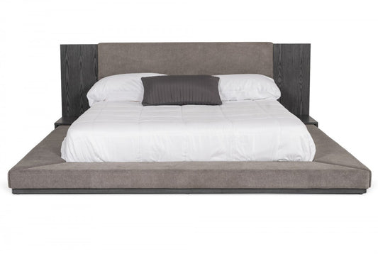 VIG Nova Domus Jagger Modern Grey Bed - Built In Nightstands