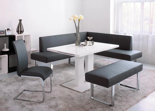 Armen Living Amanda Nook Dining - Grey Finish
