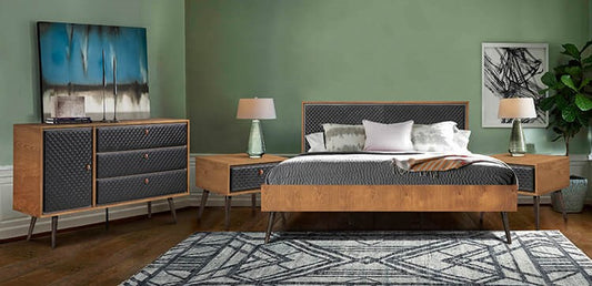 Coco Rustic 4 Pc Armen Living Upholstered Bedroom Set