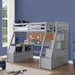 37445 Jason II Loft Bed + Storage Ladder - Gray Finish