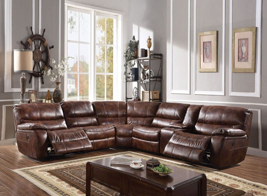 Brax 52070 Power Motion Sectional by Acme - Brown Leather Gel