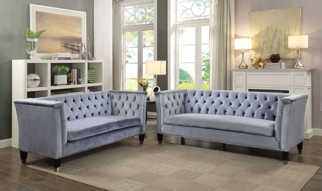 Acme Furniture Honor Sofa Collection - Blue Gray Velvet