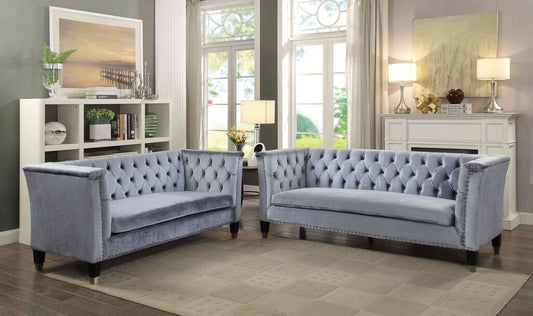 Acme Furniture Honor Sofa Collection - Blue Gray Velvet