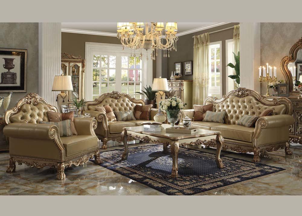 Dresden Sofa Collection - Gold Patina Finish