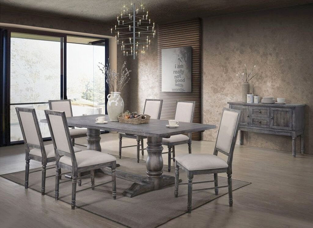 Leventis Dining Collection by Acme - Weathered Gray Finish
