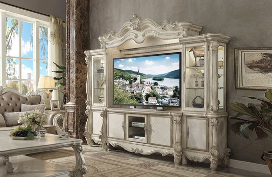 Versailles 91320 Entertainment Center - Bone White Finish