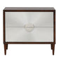 Shimas AC00393 Mesa decorativa con acabado en plata y nogal