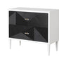 Dubni AC00394 White & Black Finish Accent Table