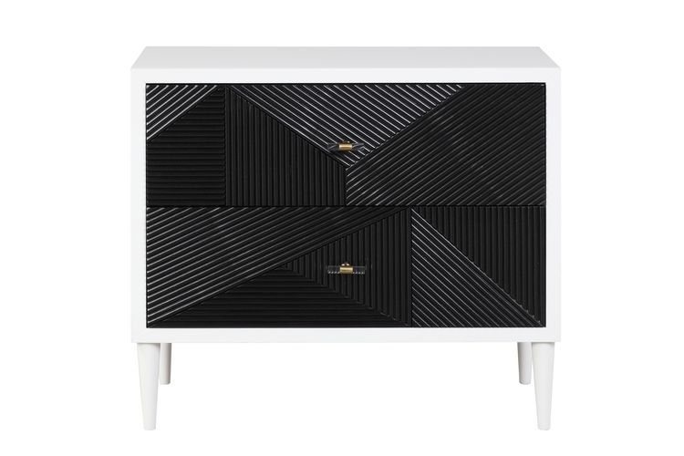 Dubni AC00394 White & Black Finish Accent Table