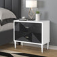 Dubni AC00394 White & Black Finish Accent Table