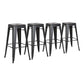 Industrial Design Bar Stools Black or Silver - Set of 4