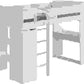 Ragna Twin Loft Bed 38060 - Slats Included