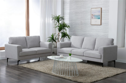 Kyrene Living Room Sofa Set by Acme - Light Gray Linen