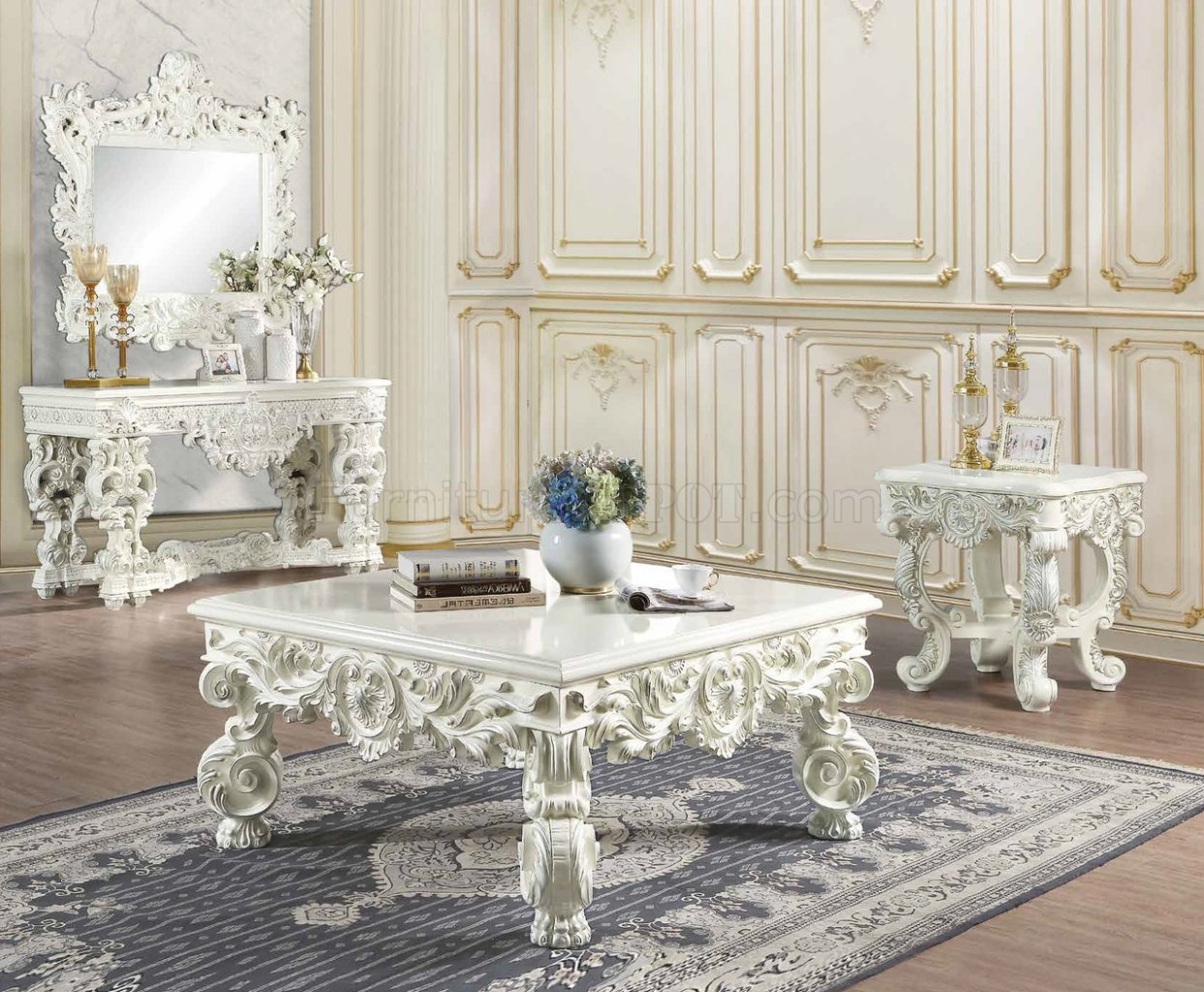 Adara Antique White Occasional Tables