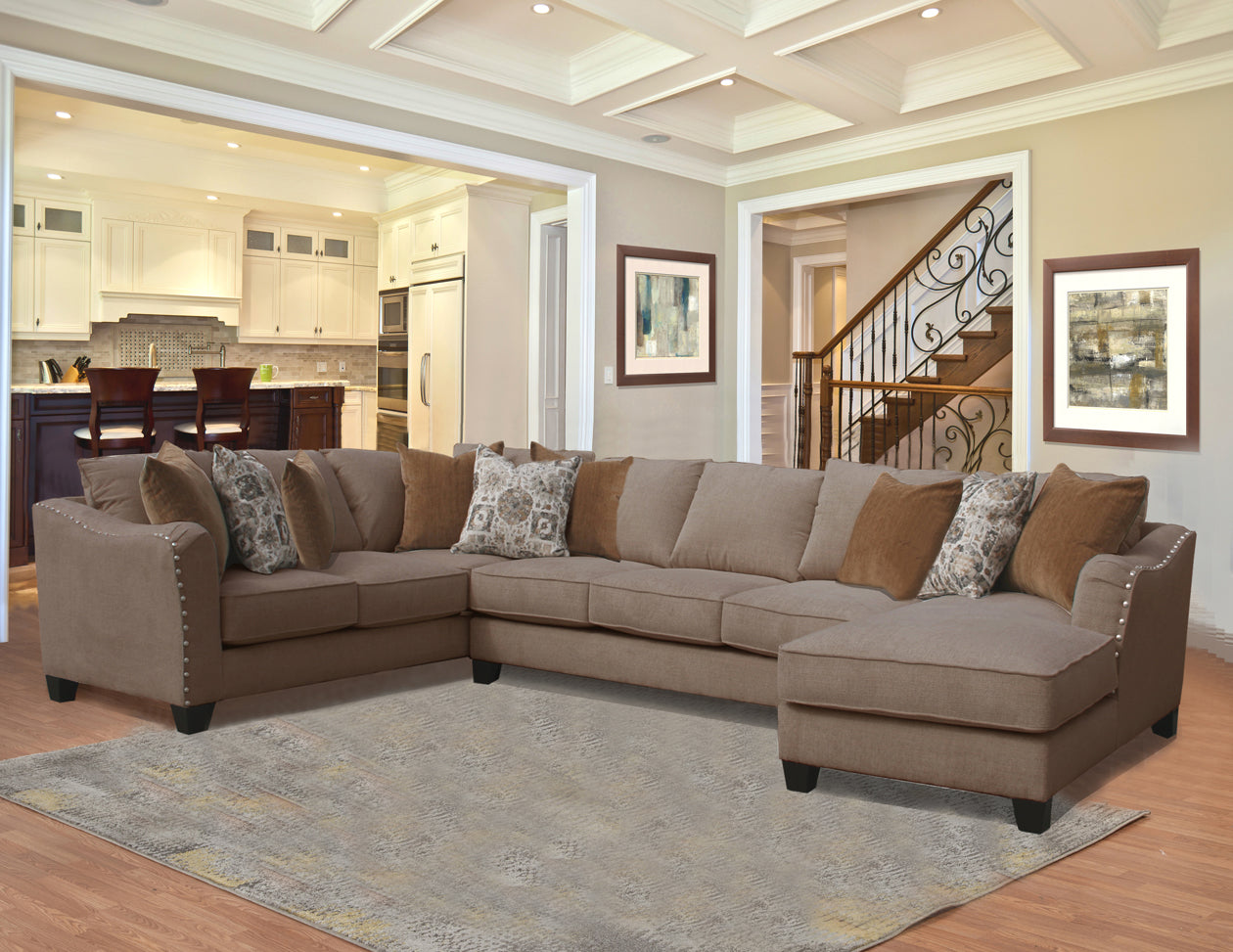 Adel Sectional by Comfort Industries - Otter Fabric