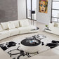 American Eagle L222 Ivory Leather Living Room Set - Lacquer Finish