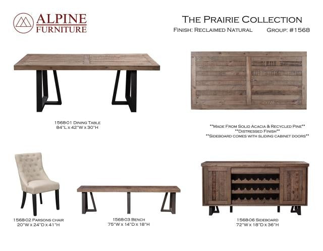 Prairie Dining Collection by Alpine Furniture - Reclaimed Wood