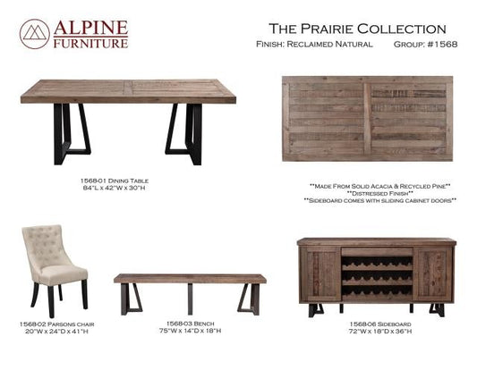 Prairie Dining Collection by Alpine Furniture - Reclaimed Wood