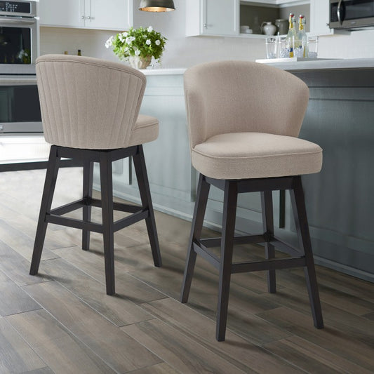 Brandy 30" Bar Stool - Gray or Tan Fabric