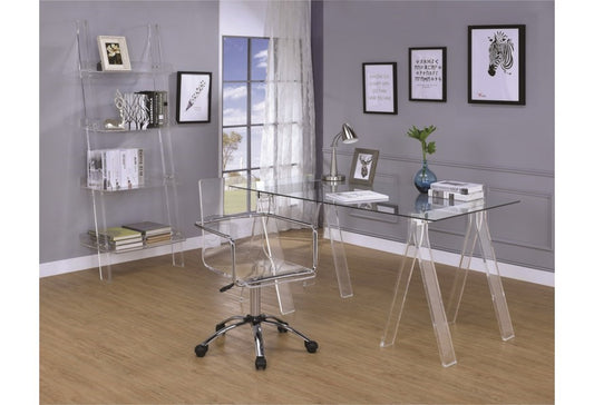 Amaturo Modern Writing Desk - Clear Acrylic & Glass