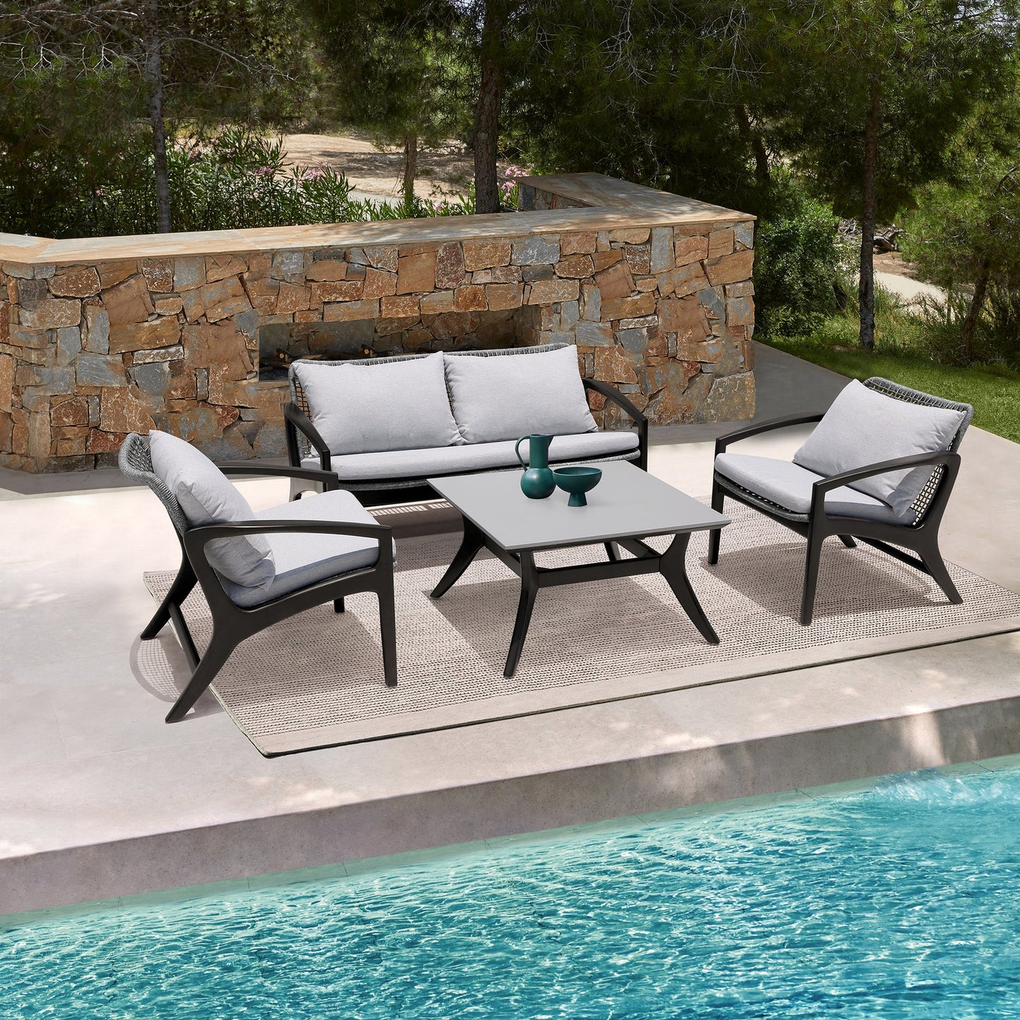 Armen Living Beckham 4 Pc - Dark Eucalyptus