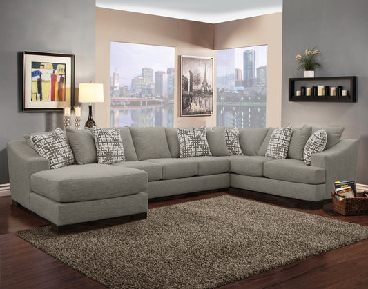 Comfort Industries Atlas 3 Pc Chenille Sectional - 4 Color Choices