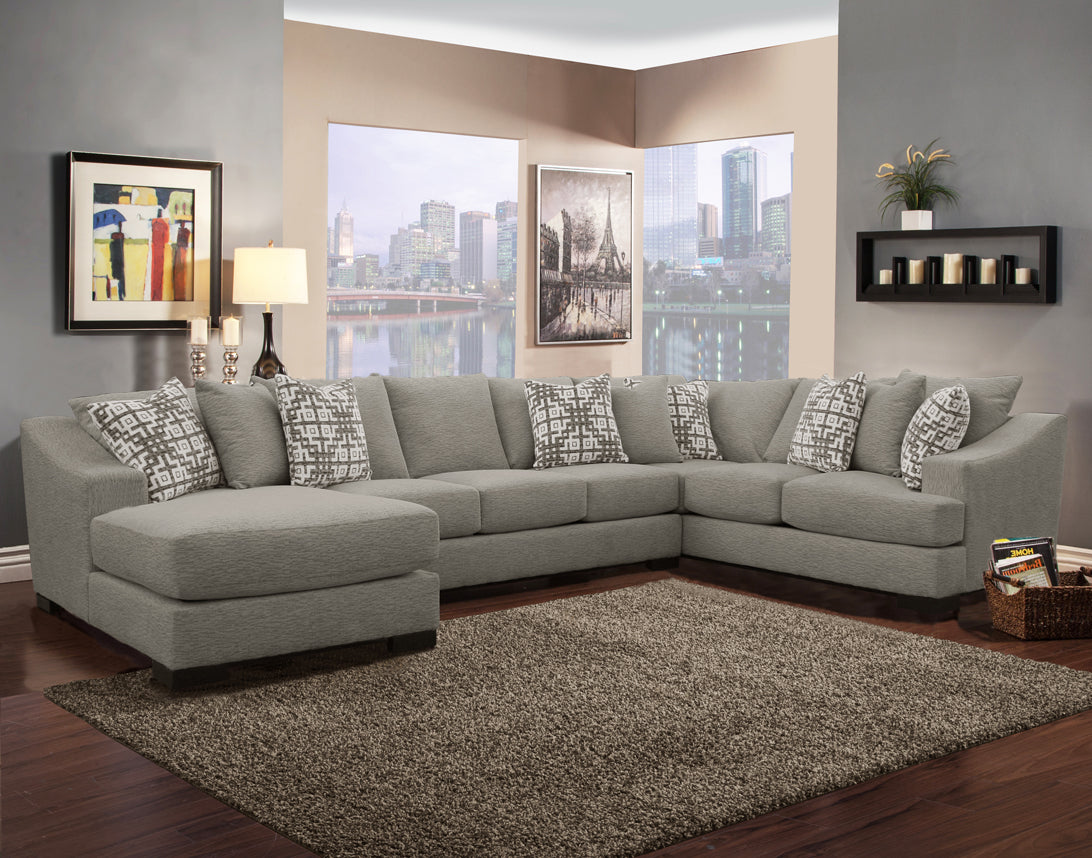 Comfort Industries Atlas 3 Pc Chenille Sectional - 3 Colors