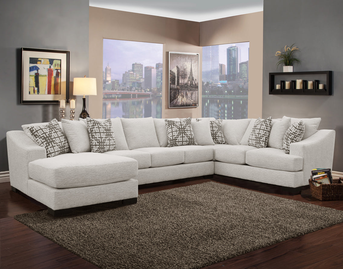 Comfort Industries Atlas 3 Pc Chenille Sectional - 3 Colors