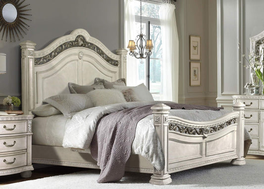 McFerran B162 Baja Bedroom Set - Antique White Finish