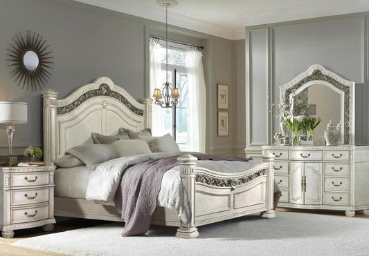 McFerran B162 Baja Bedroom Set - Antique White Finish