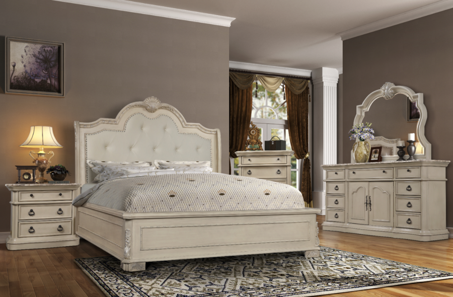 McFerran B6007 Galahad 4 Pc Bedroom Set - King Bed