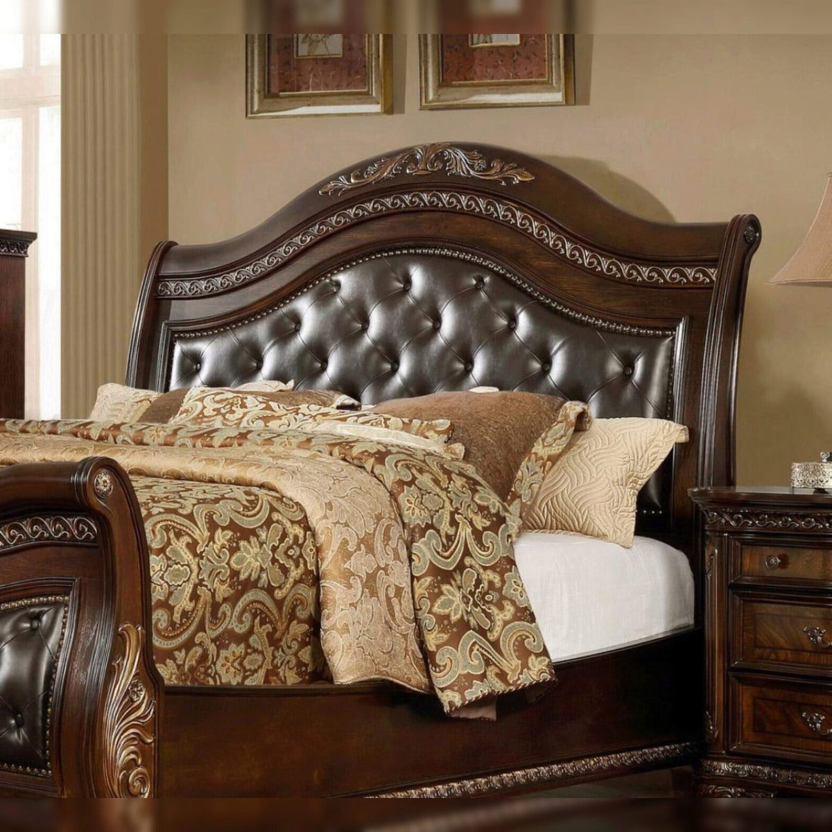 McFerran B9588 Panama Bedroom Collection - Sleigh Bed