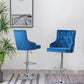Tufted Velvet 2 Upholstered Adjustable Bar Stools